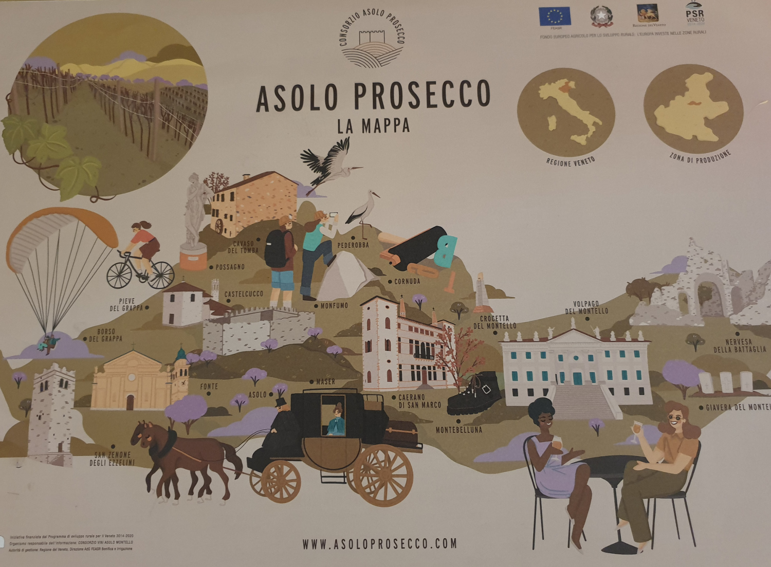 Map of the Asolo Prosecco zone Asolo Prosecco